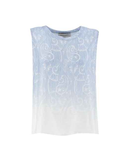 Sleeveless Tops Ermanno Scervino de color Blue