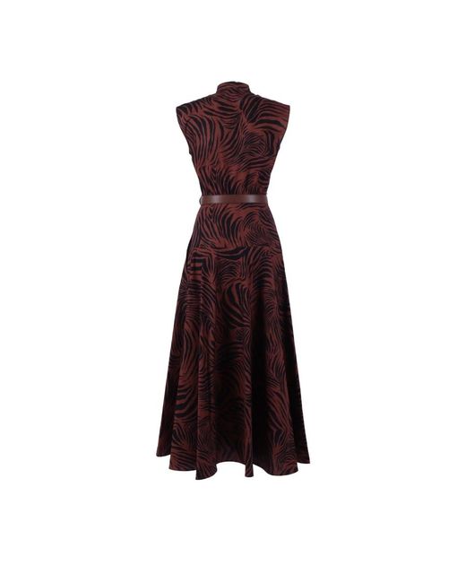 Max Mara Purple Studio West Printed Poplin Shirt Dress