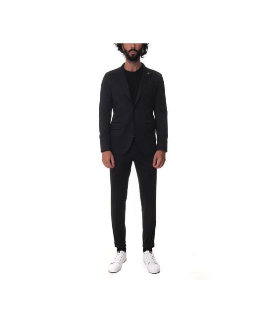 Single Breasted Suits Paoloni de hombre de color Black