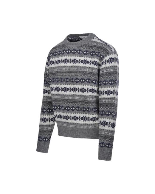 DUNST Gray Round-Neck Knitwear for men