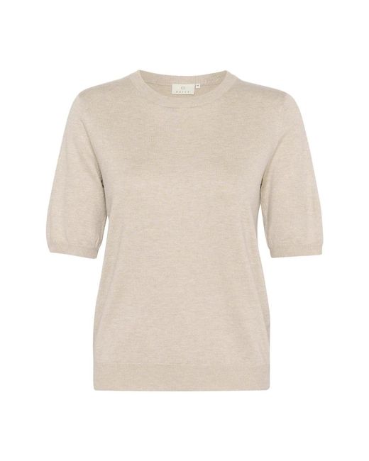 Round-Neck Knitwear di Kaffe in Natural