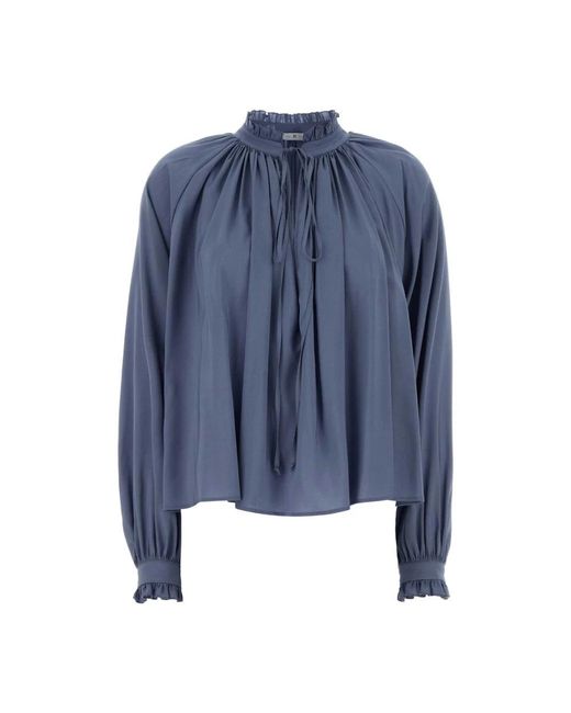 PT Torino Claudia Ruffle Blouse in het Blue