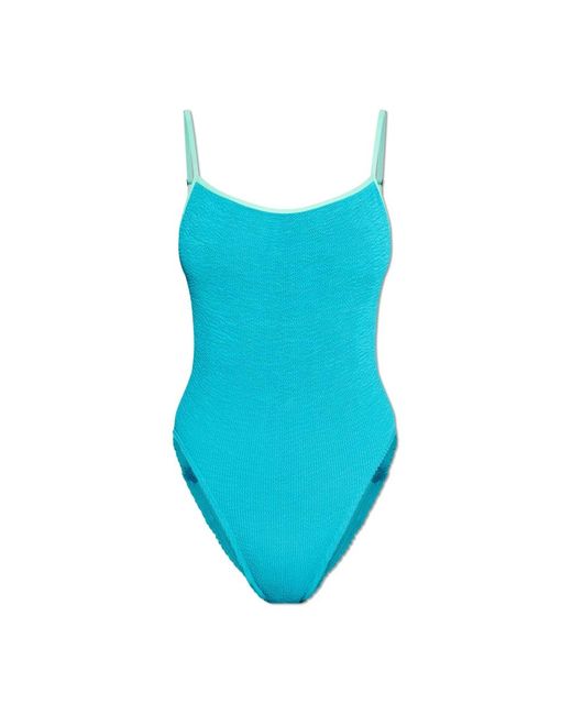 Bondeye Badmode ,Blauw ,Nylon Low Palace One Piece in het Blue