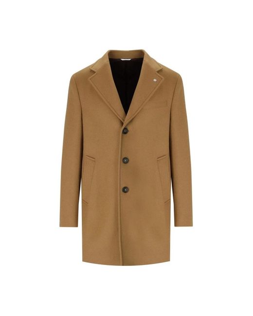 Manuel Ritz Brown Single-Breasted Coats for men