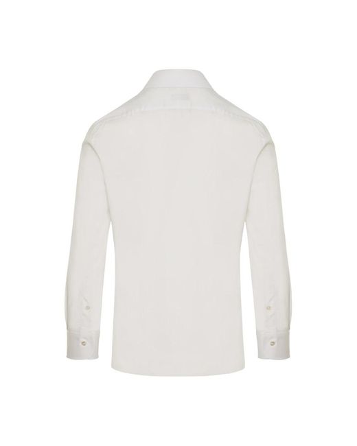 Barba Napoli Italienisches baumwollhemd, 100% baumwolle in White für Herren