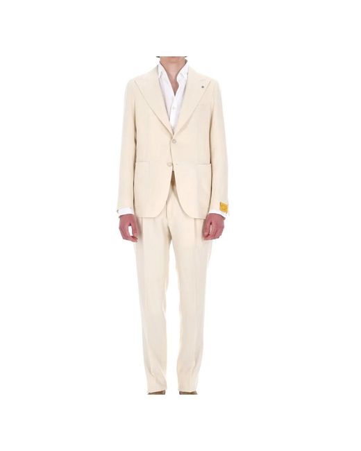 Tagliatore Kostuums ,Linnen Pino Lerario Linen Suit in het Pink voor heren