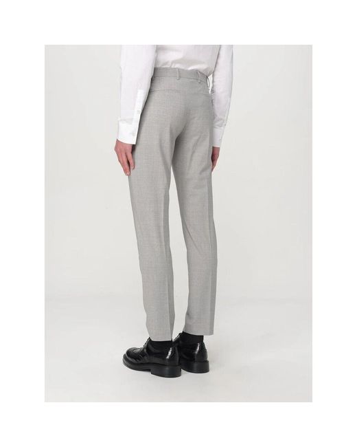 PT Torino Graue Slim Fit Plissee-Hose in Gray für Herren