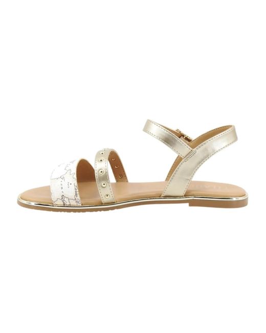 Alviero Martini 1A Classe Metallic Flat Sandals