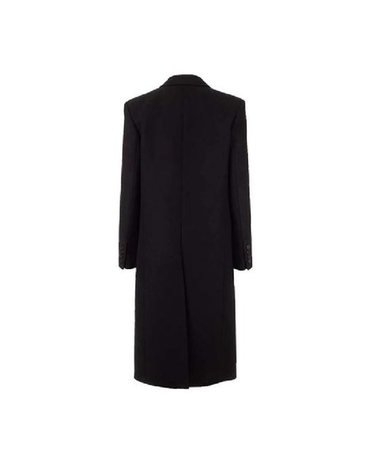 Saint Laurent Zwarte Satijnen Jas Aw23 in het Black