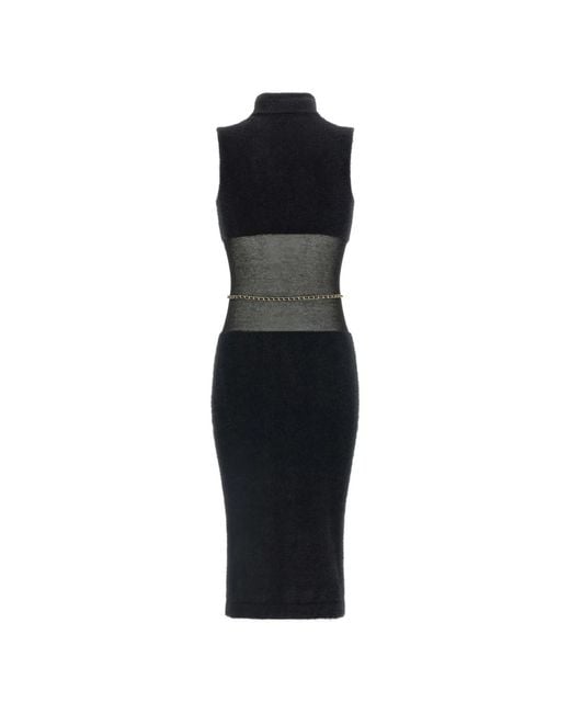 Midi Dresses Elisabetta Franchi de color Black