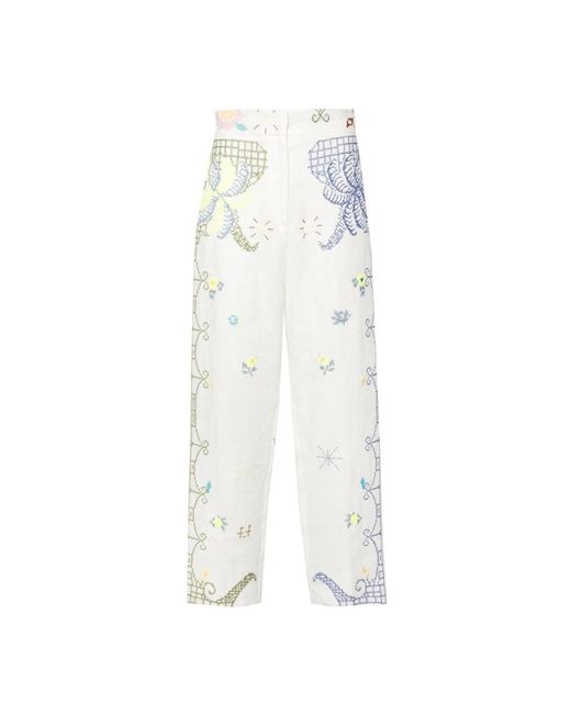 Forte Forte White Straight Trousers