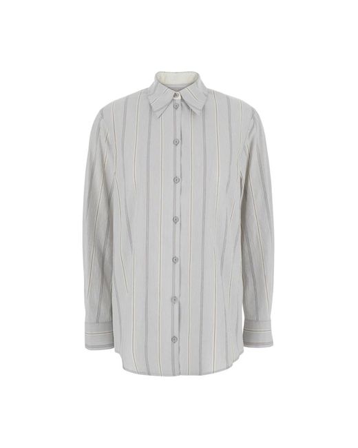 Low Classic Overhemden ,Blauw ,Katoen Gestreept Klassiek Overhemd in het Gray
