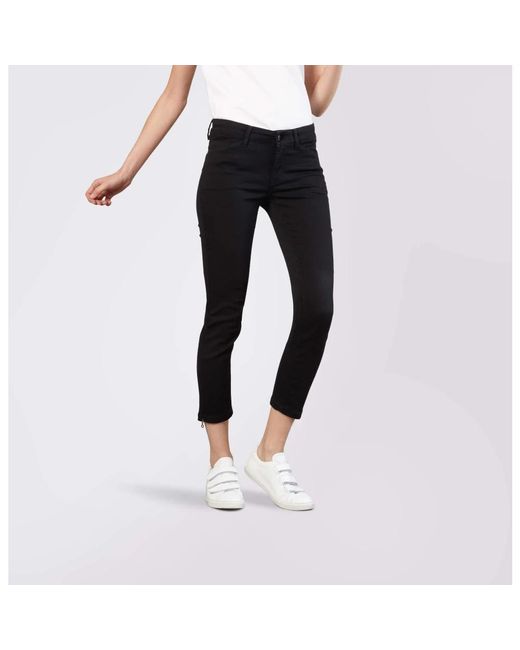 Cropped Trousers M·a·c de color Black