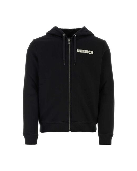 Versace Hoodies & Sweatvesten ,Zwart ,Katoen Stijlvol Zwart Katoenen Sweatshirt in het Black voor heren