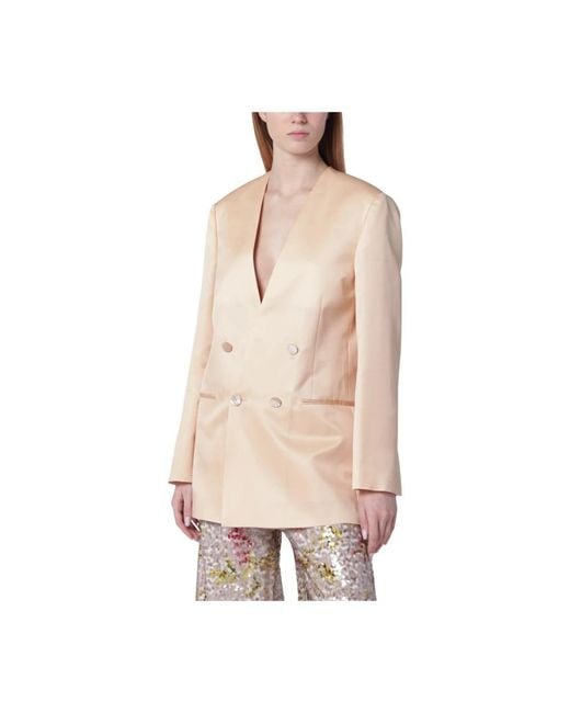 Alberta Ferretti Natural Blazers
