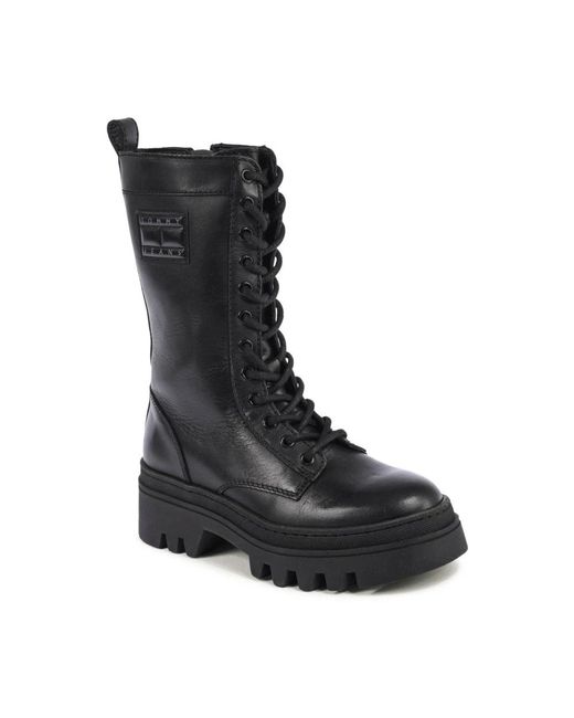 Tommy Hilfiger Black Lace-Up Boots