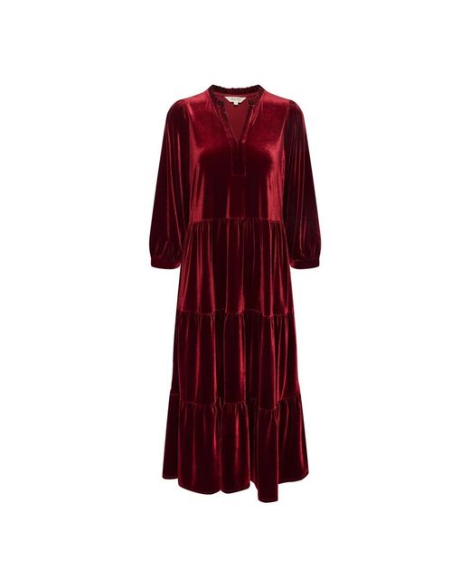 Part Two Kleedjes ,Rood ,Polyester Bloemen Ruche Jurk Granaatappel in het Red