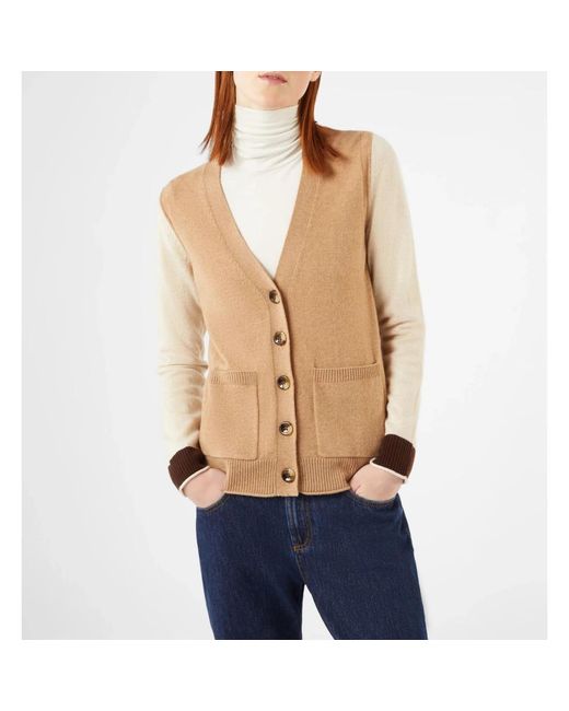 Pennyblack Truien & Vesten ,Veelkleurig ,Wol Lana Cashmere Vest Art. Po in het Brown