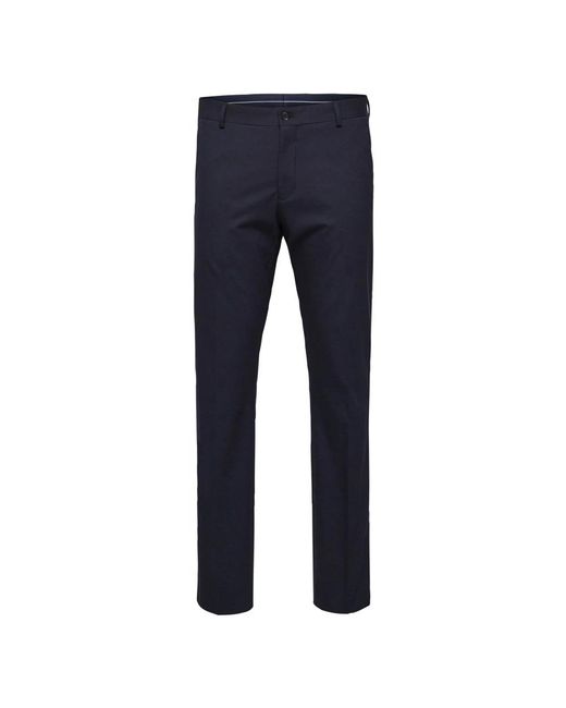 SELECTED Blue Slim-Fit Trousers for men