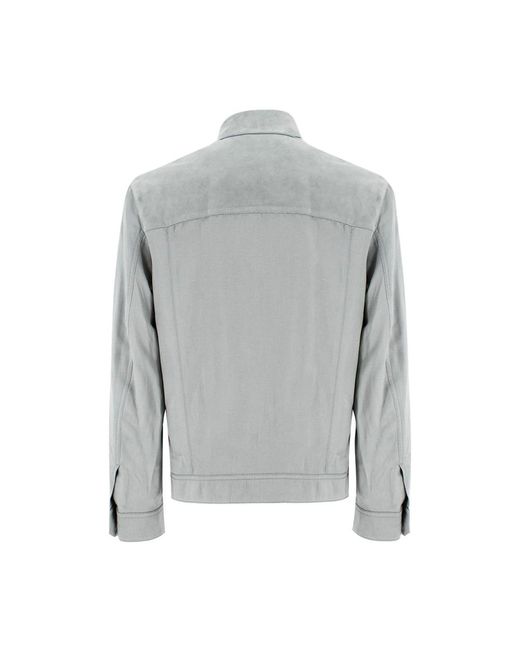 Brioni Gray Leather Jackets for men