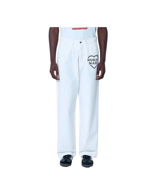Human Made Blue Straight Trousers for men