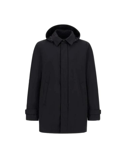 Herno Jassen ,Zwart ,Polyester Parka Lungo 2-Layer Windstopper in het Black voor heren