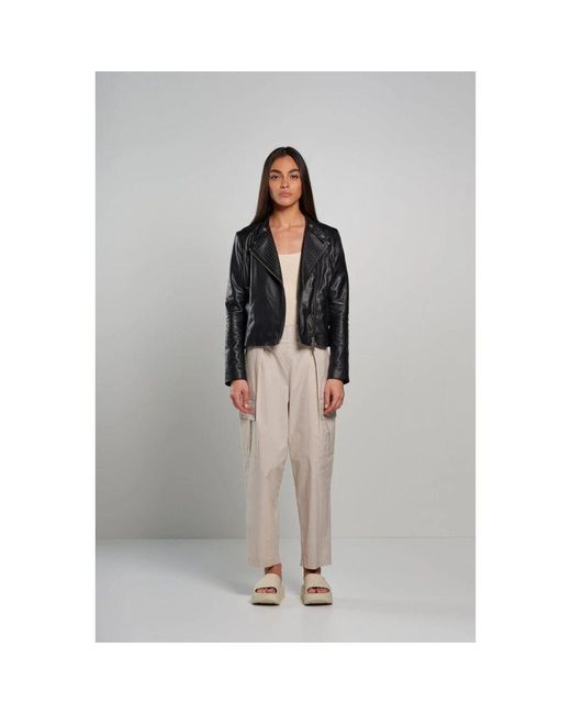 Straight Trousers Bomboogie de color Black