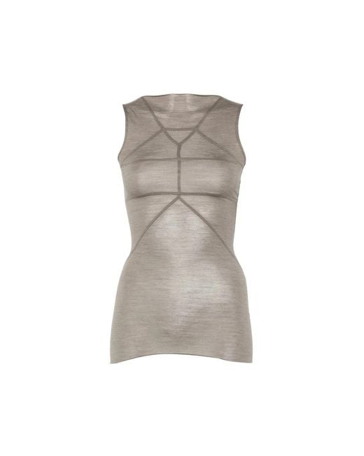 Rick Owens Gray Sleeveless Tops