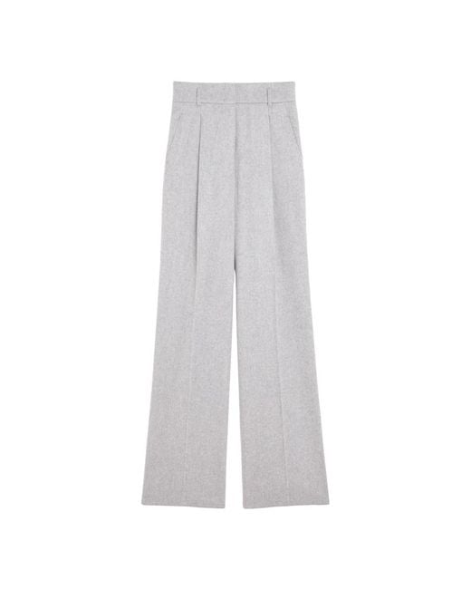 Max Mara Gray Wollhose Mit Gürtel