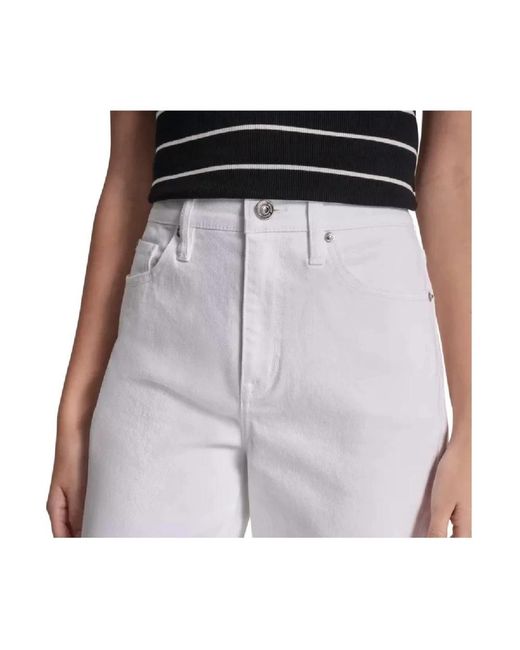 DKNY White Straight Jeans
