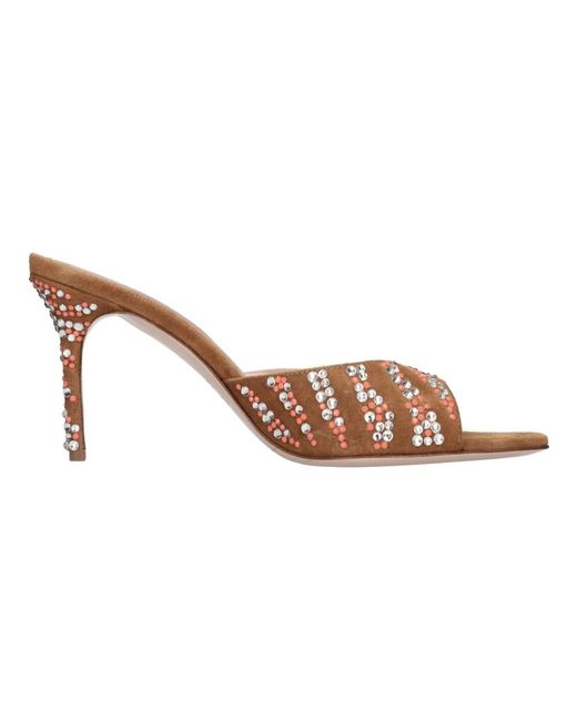 Gedebe Brown Heeled Mules