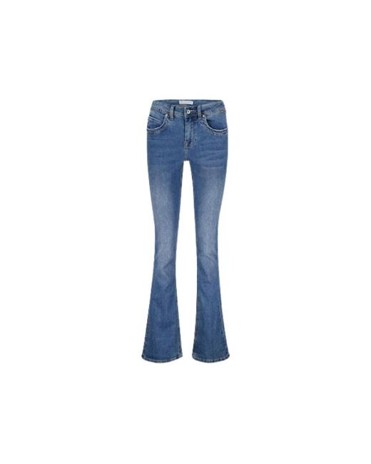 Red Button Stone Used Denim Jeans in het Blue