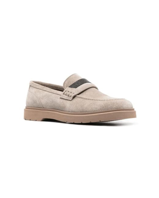 Brunello Cucinelli Gray Loafers