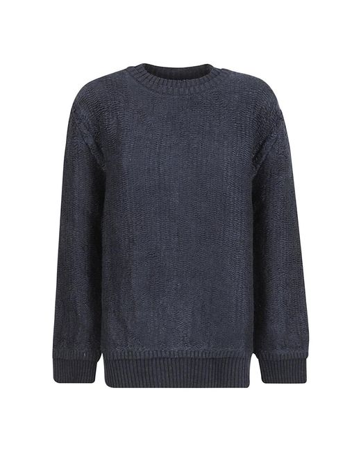 Maison Margiela Blue Round-Neck Knitwear