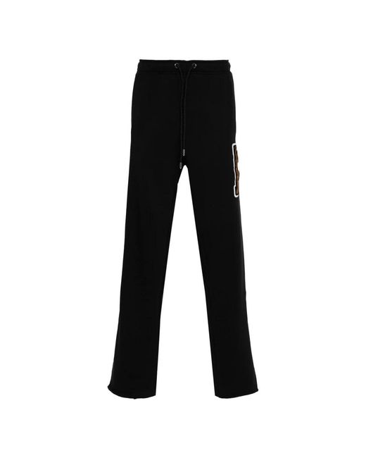 Just Cavalli Broeken ,Zwart ,Katoen Zwarte Katoenen Activewear Broek in het Black voor heren
