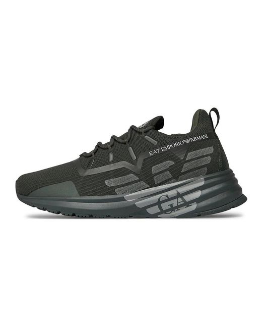 EA7 Schwarze sportliche sneaker mit gummisohle in Black für Herren
