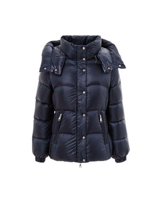 Add Blue Blaue Polyamid Daunenjacke Mit Kapuze