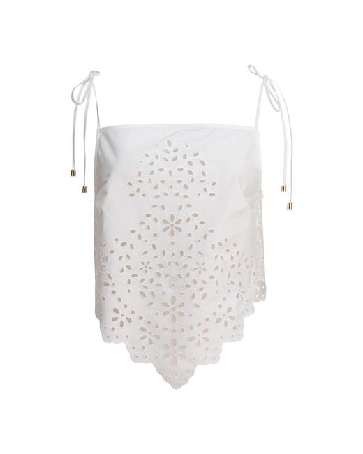 Self-Portrait Women's White Sleeveless Tops