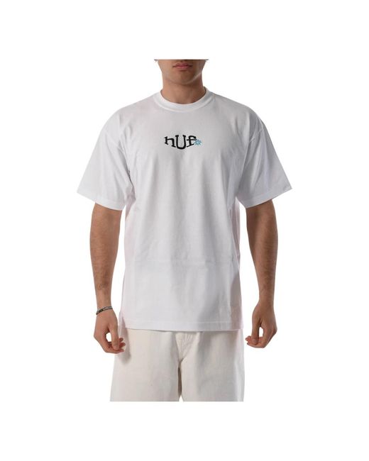 Huf Baumwoll-t-shirt mit front- und rückendruck in Gray für Herren