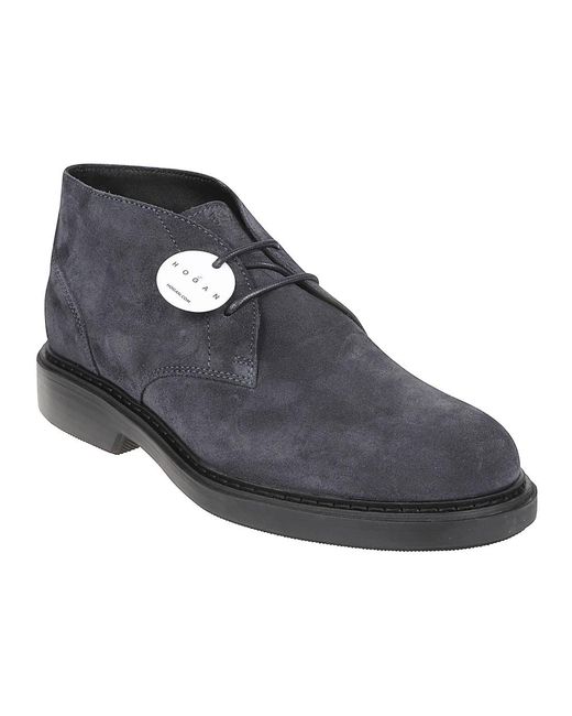 Hogan Blue Lace-Up Boots for men