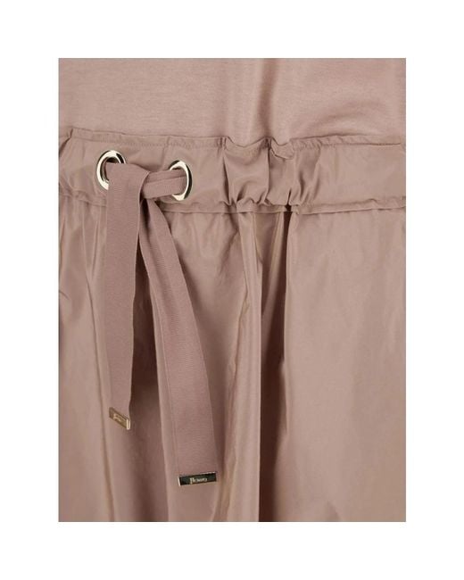 Herno Kleedjes ,Roze ,Polyester Drawstring Midi Dress in het Pink
