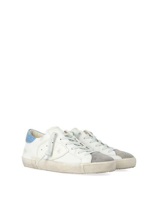Philippe Model Schoenen ,Wit ,Katoen Prsx Low in het White voor heren