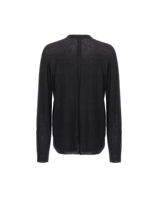 Rick Owens Schwarzer strickpullover mit rundhalsausschnitt in Black für Herren