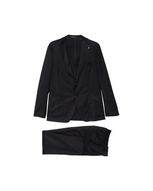 Tagliatore Black Single Breasted Suits for men