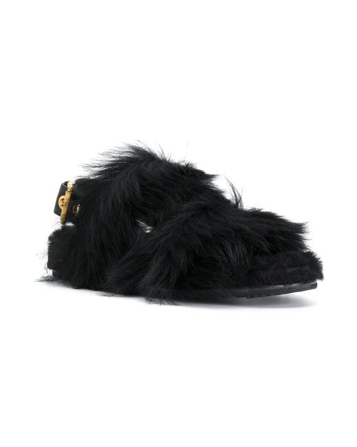 Car Shoe Black Flat Sandals