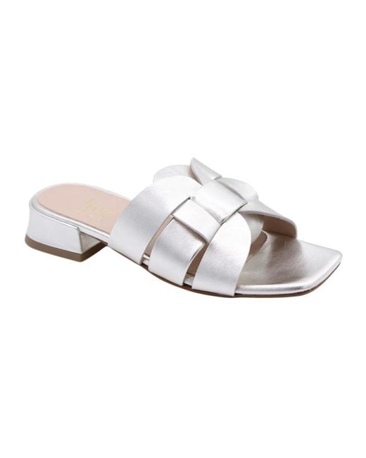 E mia White Heeled Mules