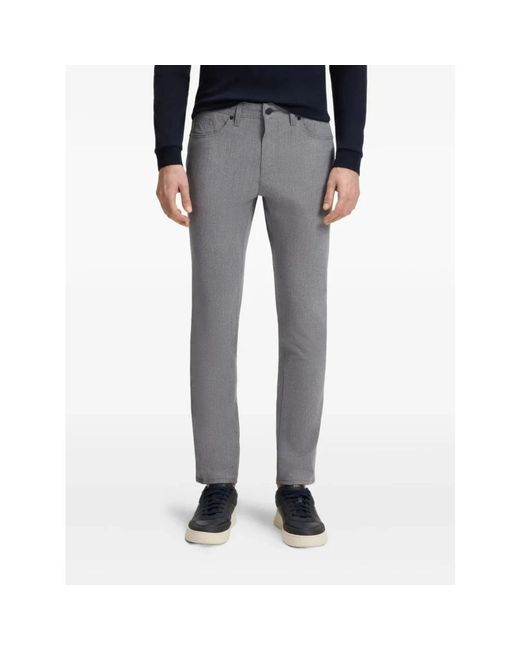 Boss Gray Slim-Fit Trousers for men