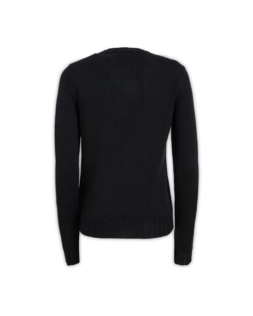 Dondup Truien & Vesten ,Zwart ,Rondgebreide Trui in het Black