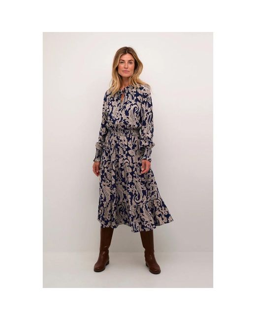 Cream Brown Midi Dresses