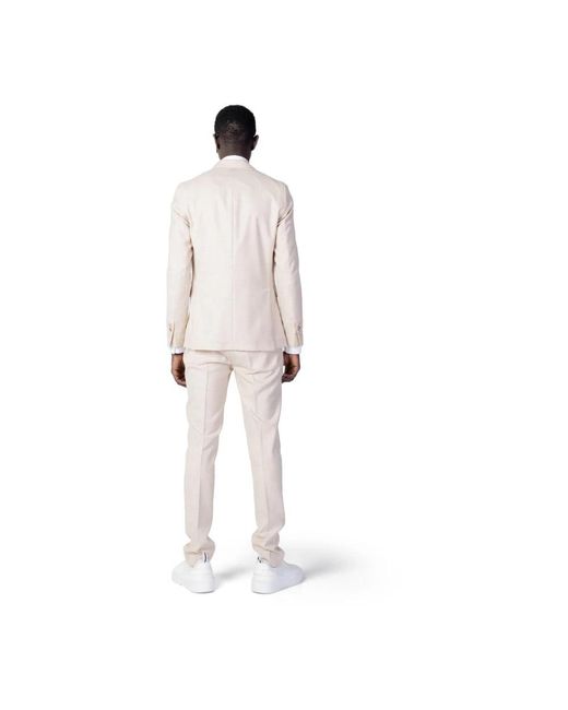 MULISH White Single Breasted Suits for men